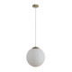 300mm Sphere Opal Glass Shade Pendant Light With Antique Brass Metalware E27 IP20 25W 300mm Sphere Opal Glass Shade Pendant Light With Antique Brass Metalware E27 IP20 25W